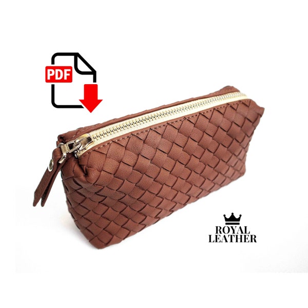 PDF Pattern Clutch Bag Purse Template Handmade Small Leather Wallet PDF Card Purses Mini Leather Handmade Zipper Clutch pattern