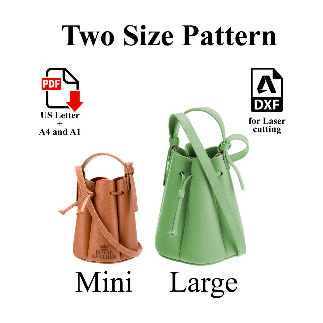 Leather Handbag PDF & DXF Pattern: Shoulder Crossbody Bag Template ...