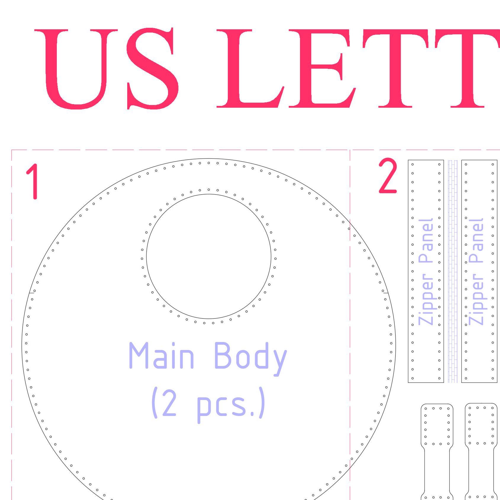 PDF Pattern Crossbody Handbag Template Shoulder Bag Lady Tote Purses ...