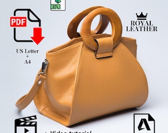 PDF and DXF Pattern Tophandle Shoulder Bag Template DIY Leather Bag with 3D-Printed Handles: Complete Sewing Tutorial