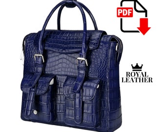 Patrón PDF de maletín de cuero: Plantilla DIY para bolso bandolera para portátil