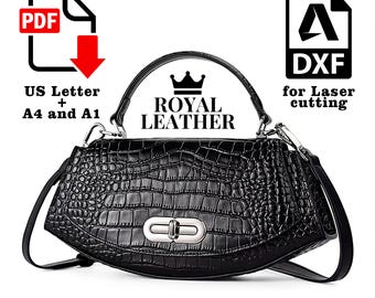 Leather Crossbody Bag PDF Pattern: Cocktail Handbag Template (DXF)