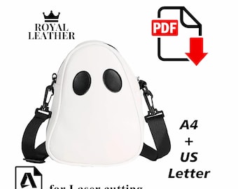 Plantilla de bolso bandolera de fantasma de Halloween: patrón en PDF y DXF