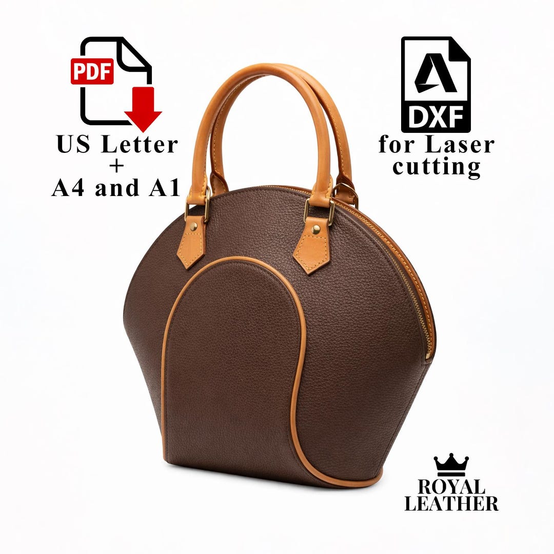 PDF and DXF Pattern Leather Tophandle Tote Bag: Duffle Bag Template for ...