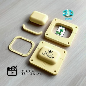 Custodia in pelle per AirPods 4 / Design con stampa digitale STL / Stampo fai da te facile / Accessorio tecnologico fatto a mano