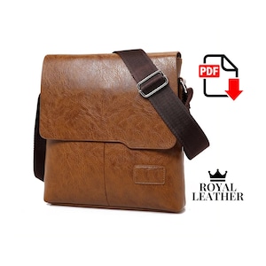 Patron PDF Modèle de sac d'affaires à bandoulière en cuir pour bureau Modèle de sac à bandoulière en cuir PDF DIY