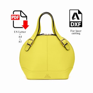 PDF Nähanleitung für Damen Lederhandtasche - Reißverschlusstasche Vorlage & Laserschnitt