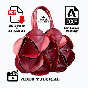 PDF & DXF Pattern Tote Shoulder Bag Template Bucket Bag