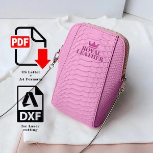 PDF und DXF Schnittmuster Minitasche Geldbörse Handytasche Vorlage Crossbody Bag Wallet Lady Vorlage Schulter Leder Messenger Bag