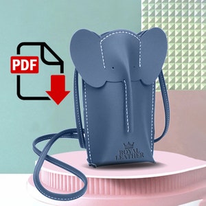 PDF Schnittmuster Elefant Damentasche - Leder DIY - Pdf Download - Leder Geldbörse Vorlage Digitale Geldbörsen