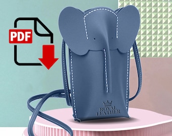 Elefant Damen Geldbörse PDF Muster: DIY-Ledertasche Vorlage (A4/Letter)
