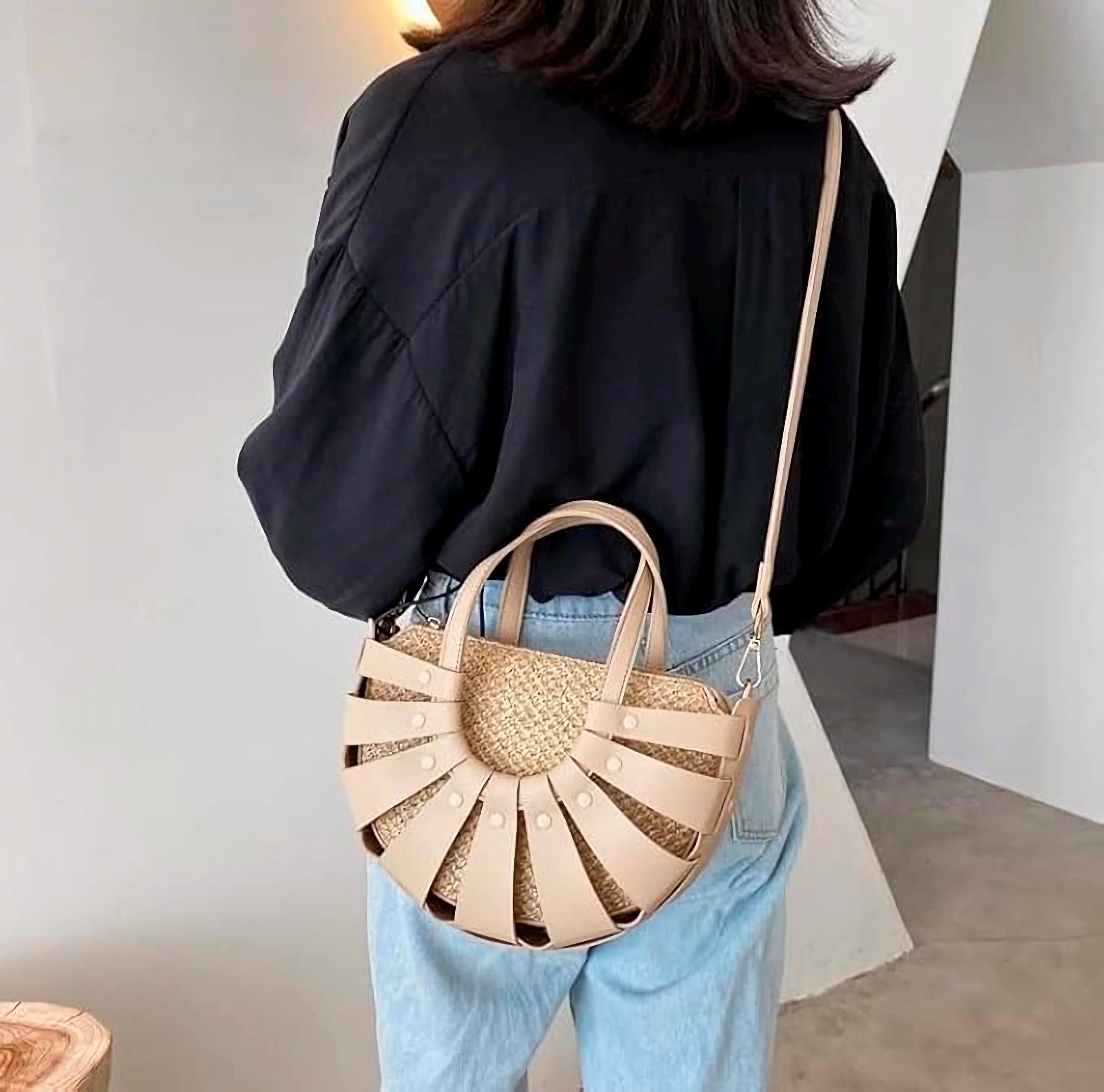 PDF and DXF Leather Crossbody Bag Pattern Half-moon Top Handle Shoulder ...