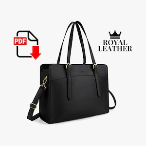 Patrón PDF Maletín Cuero Oficina Hombro Bolsa Bandolera Plantilla Bolso de Negocios Patrón PDF Plantilla de Cuero DIY