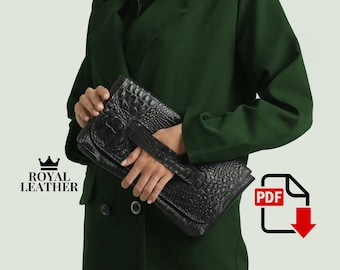 Leather Clutch Sewing Pattern: Evening Bag Template (PDF Pattern)