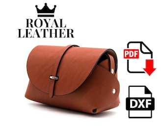 Patrón PDF y DXF para bolso bandolera de piel sin coser: Plantilla de bolso pequeño