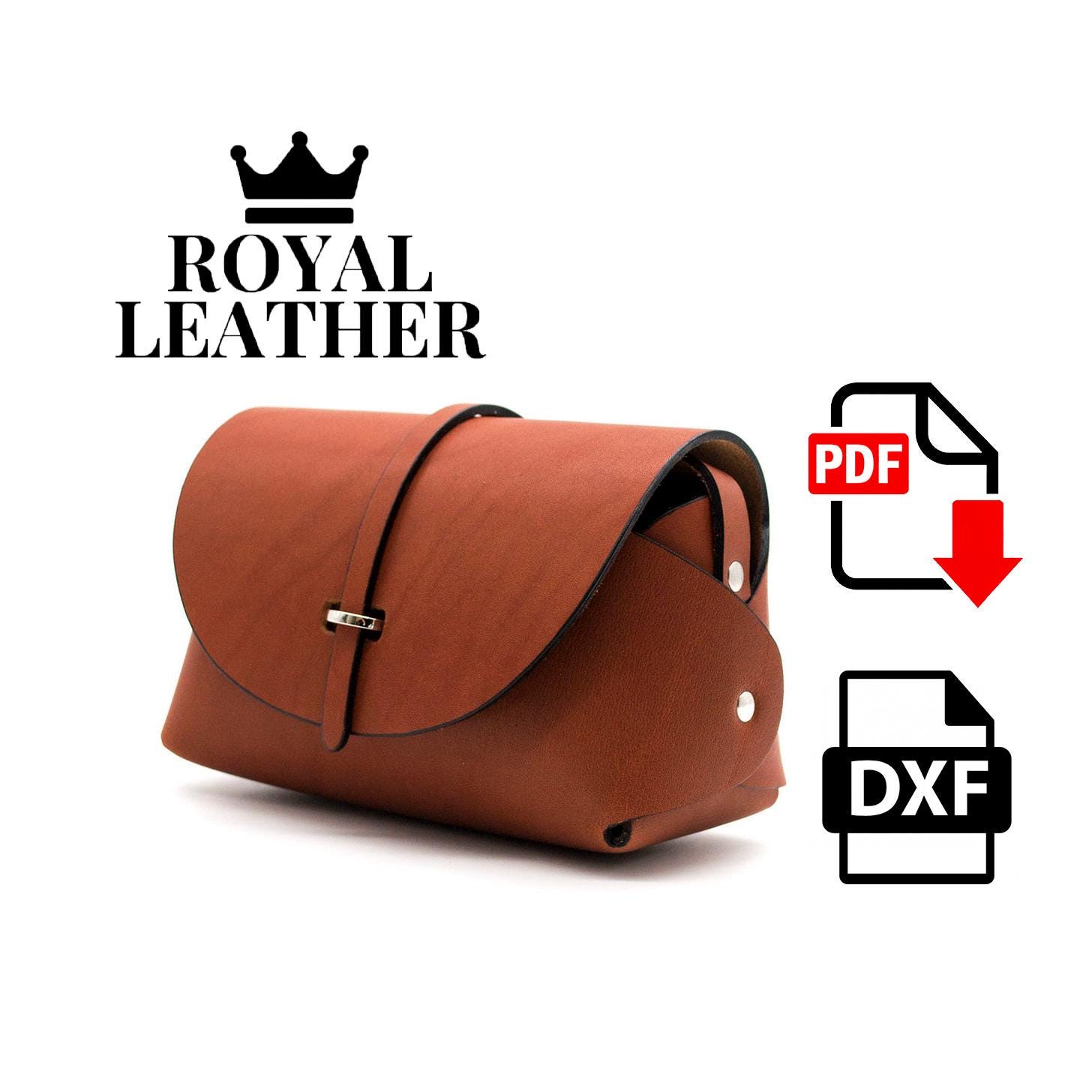 No Sew Crossbody Bag PDF Pattern – Easy Leather Bag Template