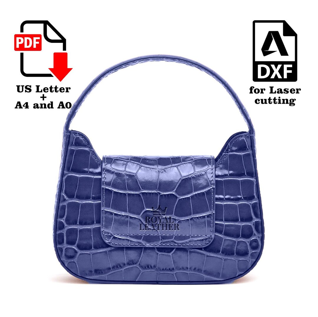 PDF & DXF Pattern Leather Flap Top Handle Bag: Crossbody Bag Template ...