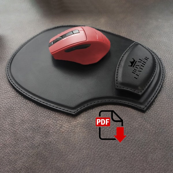 PDF Pattern Mouse pad Template DIY leathercraft