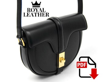 Leather Crossbody Bag PDF Pattern – Classic Saddle Bag Sewing Template
