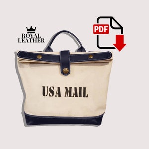 PDF Pattern USA Mail Bag Messenger Tote Bag Template