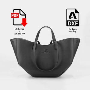 Modello PDF e DXF per borsa a tracolla Tote, modello per borsa della spesa casual a secchiello