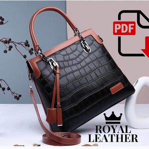 PDF Pattern Tote Bag Template | Kapazität Top Henkeltasche | Luxus Crossbody Handtasche für Frauen | DIY Ledertasche Schnittmuster