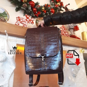 PDF Pattern Leather Backpack Template | Woman Backpack Template | Handmade Leather Backpack Digital Pdf | Woman Bag Template| Diy Backpack
