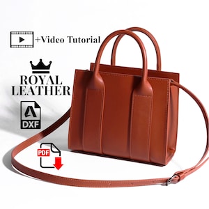 PDF & DXF Leather Tote Bag Pattern: Shopper Bag Template for Laser Cut