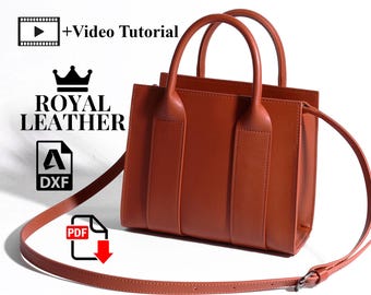 PDF & DXF Leather Tote Bag Pattern: Shopper Bag Template for Laser Cut