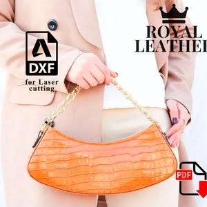 Leather Bag Pattern PDF DXF Laser Cut File Digital Vector Template Shoulder Crossbody CNC