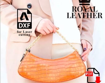 Leather Bag Pattern PDF DXF Laser Cut File Digital Vector Template Shoulder Crossbody CNC