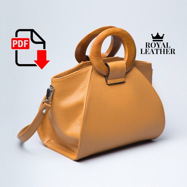 PDF Pattern Top Handle Shoulder Bag Template Stylish women bag Fashion leather bag Template