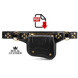 PDF Pattern Unisex Belt Shoulder Bag Template - Hip Bag Pattern - Leather Pattern - Pouch Belt Bag Pattern - Leather Pdf Template