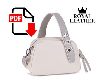 Leather Tophandle Bag PDF Pattern: Crossbody Handbag Template (A4/US Letter)