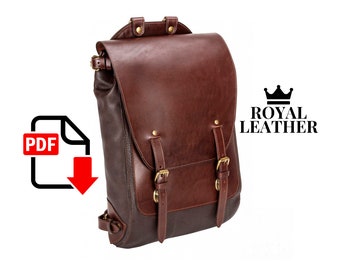 Leather Backpack PDF Pattern: City Backpack Template (A0 A4)