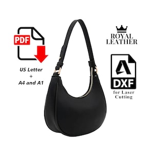 Leather Hobo Bag PDF & DXF Pattern: Shoulder Bag Template (A4/A1/US Letter)