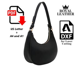 Leather Hobo Bag PDF & DXF Pattern: Shoulder Bag Template (A4/A1/US Letter)