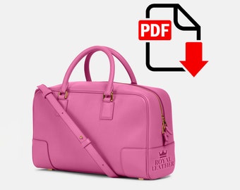 PDF Schnittmuster für eine Crossbody Ledertasche mit Topgriff für Leathercraft DIY