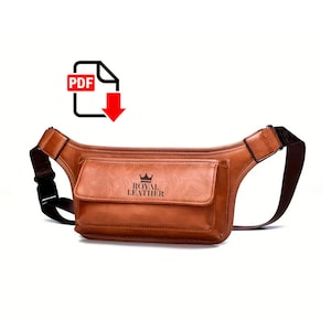 Modèle de sac à bandoulière PDF et DXF Modèle de sac banane Modèle de pochette en cuir Modèle de sac banane en cuir Modèle PDF