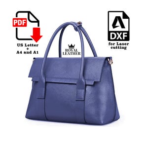 PDF および DXF パターン トート ショルダー バッグ ストラップ テンプレート 女性用レザー トート バッグ テンプレート ショルダー ストラップ トート バッグ パターン