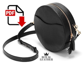 Round Leather Crossbody Bag Template: DIY Circle Purse Pattern (PDF Pattern)