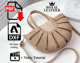 PDF and DXF Pattern Crossbody Shoulder Bag Template Handbag Lady Tote Purses