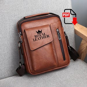 PDF und DXF Muster Business Handtasche Reise Schultertasche Große Kapazität Leder Messenger Bag Crossbody Pattern