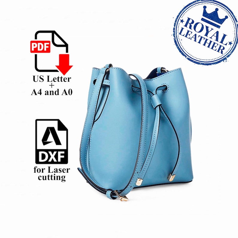 Leather Bucket Bag Sewing Pattern: Shoulder Strap Template (PDF Pattern ...