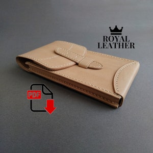 PDF Patroon Telefoonhoesje Leren riemhoesje voor iPhone - Leren telefoonhouder patroon - Leer DIY - Pdf-download
