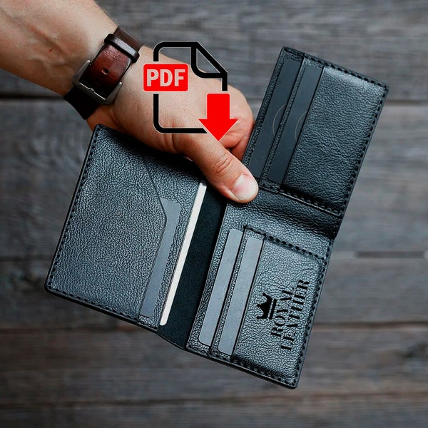PDF Pattern Tri Fold Wallet, Men Wallet, Wallet Handmade, Leather DIY, Leather Pattern, Template Digital