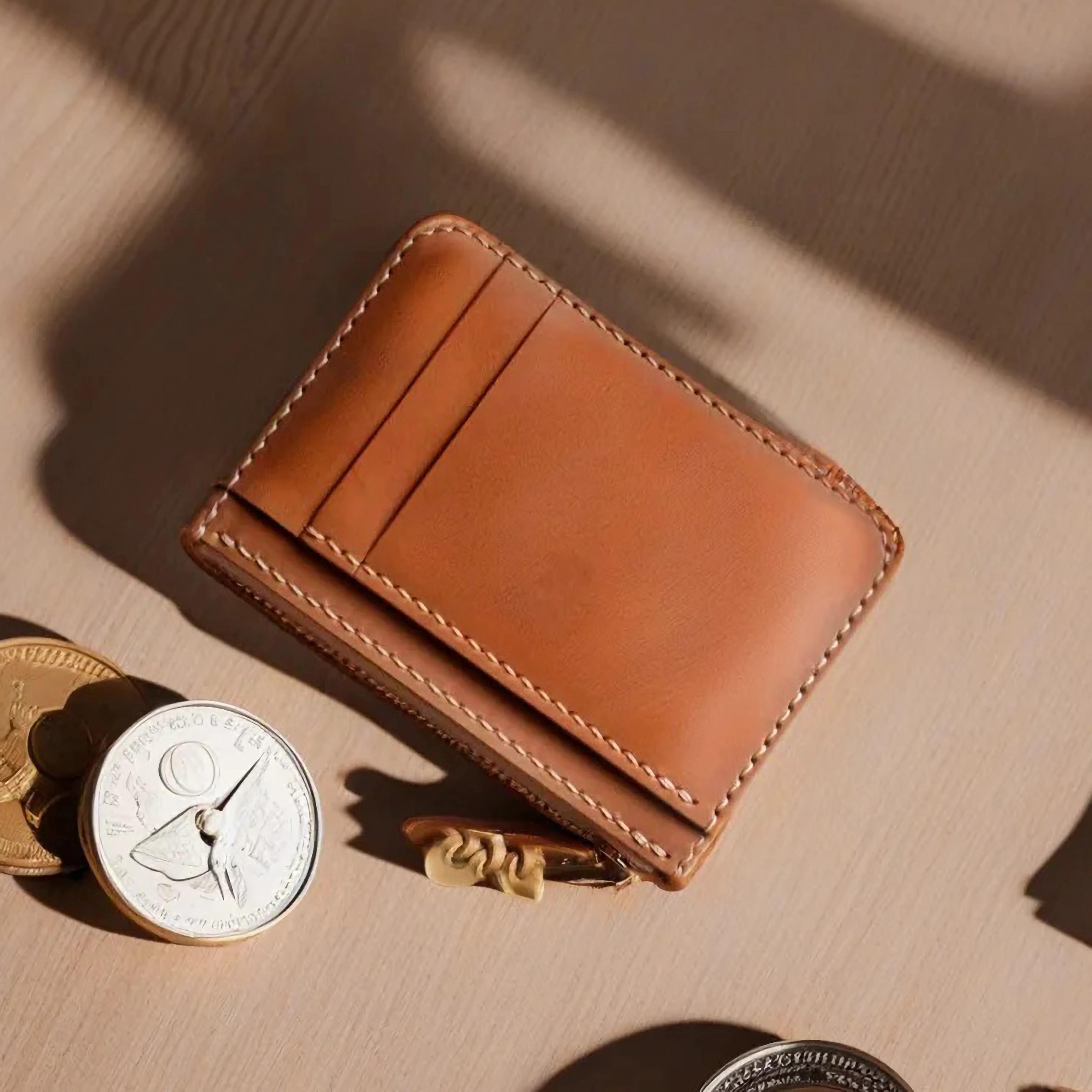 PDF & DXF Leather Mini Zipper Wallet Pattern for Leathercraft: Coin ...