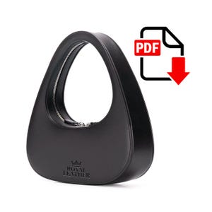 PDF Nähanleitung Triangle Moon Swipe Cocktail Armband Taschenvorlage Leder Party Bag Template Top Henkel Bag Template für Damen Ledertasche DIY