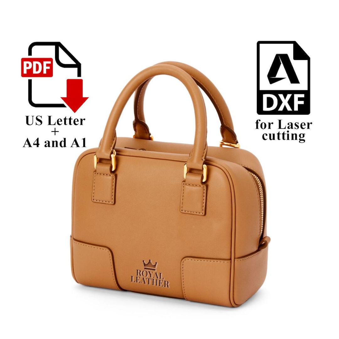 PDF and DXF Pattern Leather Crossbody Top Handle Bag Template Shoulder ...