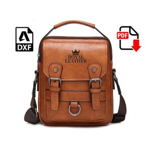 PDF und DXF Muster Crossbody Handtasche Vorlage Männer Neu Mann Umhängetasche Große Kapazität Leder Messenger Bag Crossbody Pattern